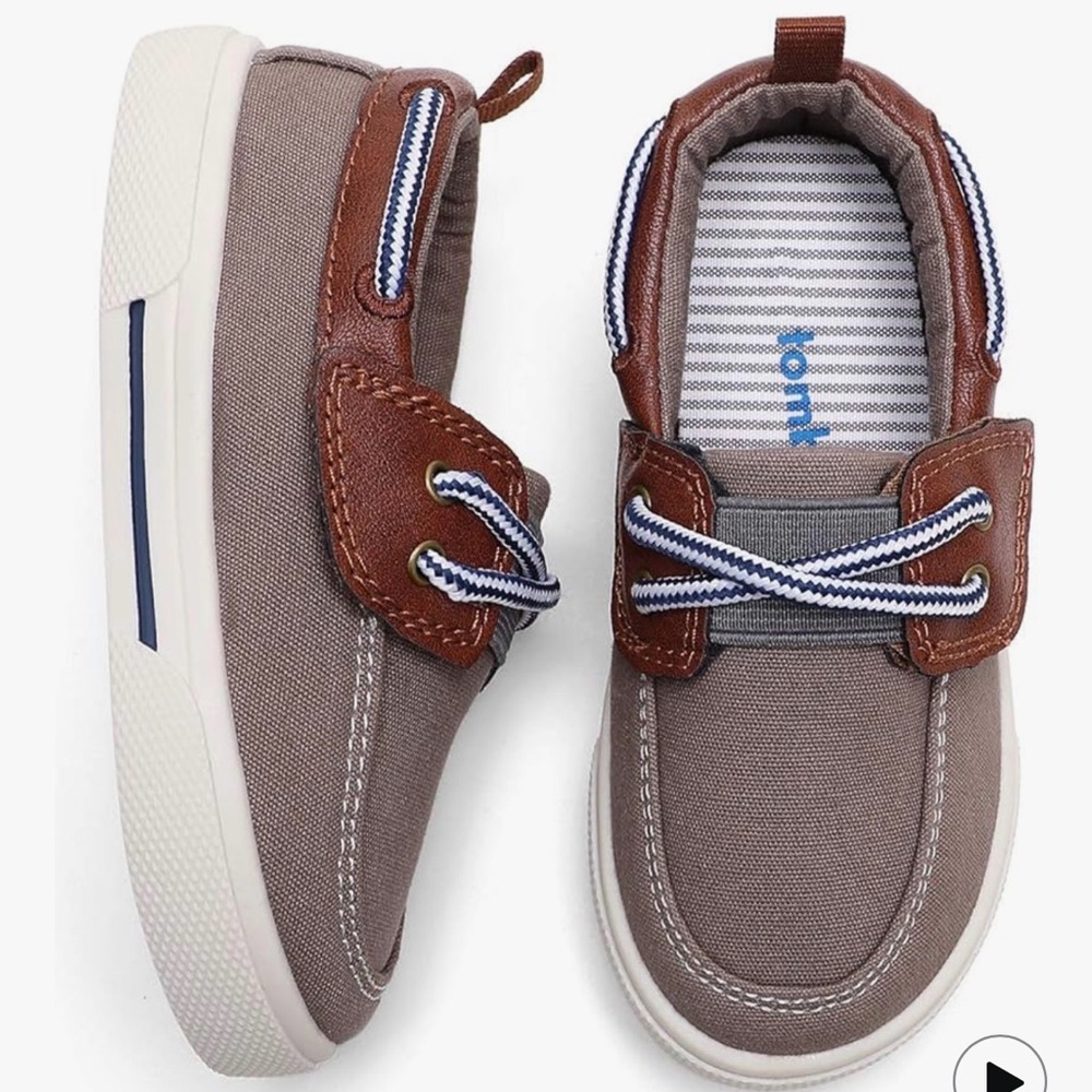 Comfy Tan and Brown Kids Moccasins size 6